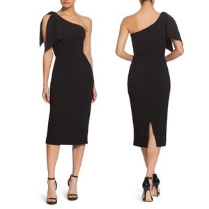 Dress the Population Tiffany Black Dress One-Shoulder